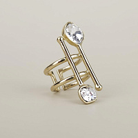 Кольцо (кристалл прозрачный 1х1 см, г/п: золото, регулируется) Греция Kalliope 022 01 055