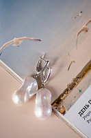 Серьги (Жемчуг белый, г/п: родий) Uvelina NG70 0145R-00E