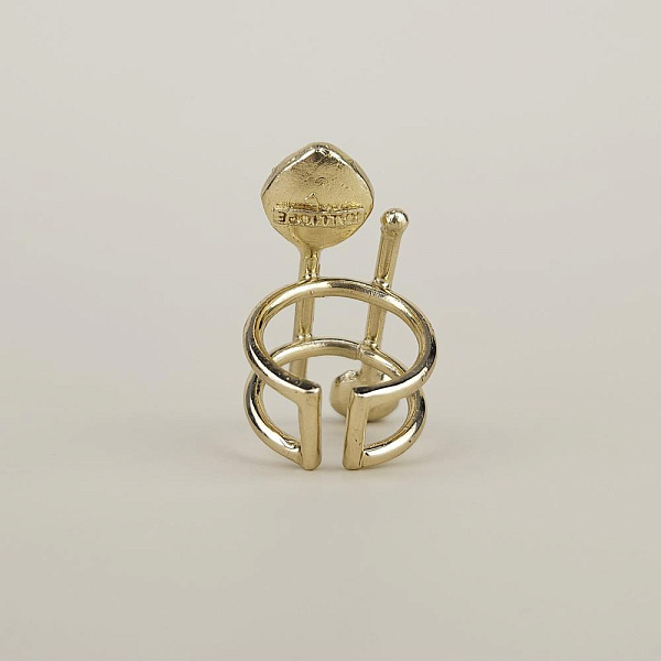 Кольцо (кристалл прозрачный 1х1 см, г/п: золото, регулируется) Греция Kalliope 022 01 055