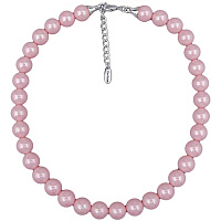 Колье (Майорка 12 мм, холодно-розовый, г/п: родий, 45+5 см) MK82 0032-1 Uvelina