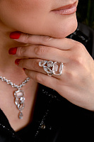 Кольцо Оскар де ла Рента (кристалл прозрачный, г/п: родий) Италия Claudio Canzian 002 01 286