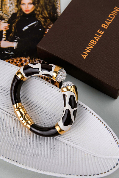 Браслет (эмаль, кристаллы прозрачные, г/п: золото) Италия ANNIBALE BALDINI 007 04 084