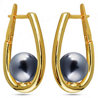 Серьги (Майорка, темно-серый, г/п: золото) MK12 0001-6 Uvelina