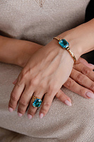 Браслет Леденцы (кристалл бирюзовый, 17х12 мм регул. до 21.5 см) Италия Claudio Canzian 002 04 262