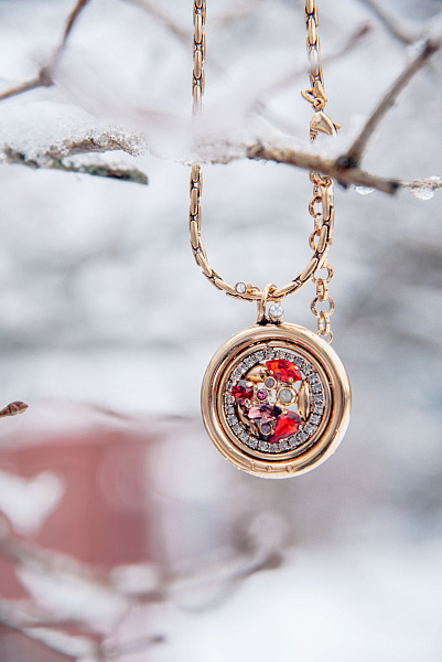 Колье (кристалл красный) Италия Claudio Canzian  002 05 513