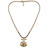 Колье Карина (кристалл медовый, 4х3,1 см, 52 см) Италия Claudio Canzian  002 05 060