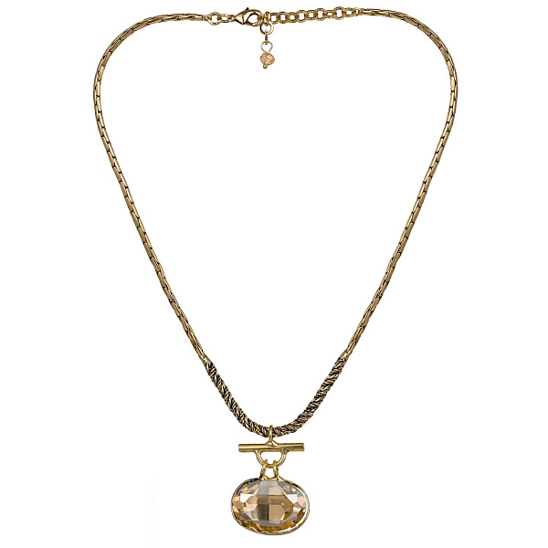 Колье Карина (кристалл медовый, 4х3,1 см, 52 см) Италия Claudio Canzian  002 05 060