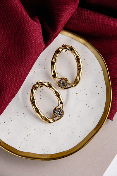 Серьги (кубический цирконий, 5.2х3.6 см, 16 гр.) Италия Claudio Canzian 002 02 888