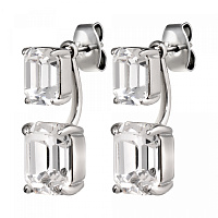 Серьги TETI (кристалл прозрачный, г/п: родий, 2х0,8 см) Дания DYRBERG/KERN 460008