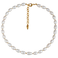 Колье (Жемчуг белый 6мм, г/п: золото 40-46 см) Uvelina NR73 0250G-31N