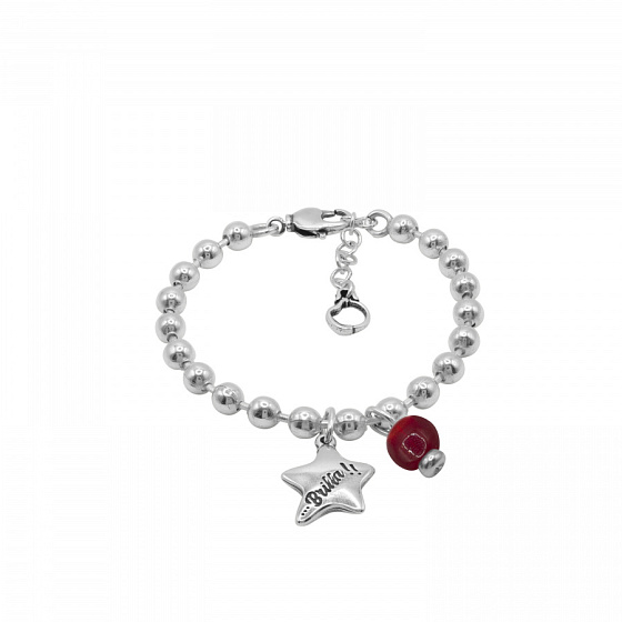 картинка Браслет Brilla - Сияй (муранское стекло: красный, 18+5 см) 192181-03-0 Испания Flella ювелирный  магазин Калина являющийся официальным дистрибьютором в России 