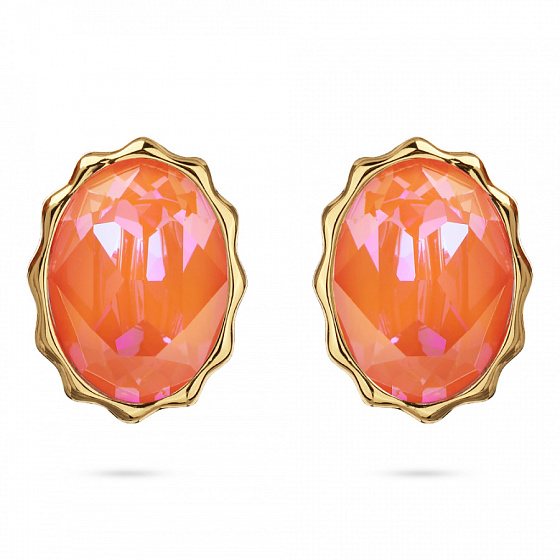 картинка Пусеты Сияние (кристаллы оранжевые, г/п: золото) Uvelina SW00 0095G-146E1 ювелирный  магазин Калина являющийся официальным дистрибьютором в России 