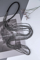 Колье Федерика (Богемское стекло: серый, натуральная кожа) Италия Perfetto