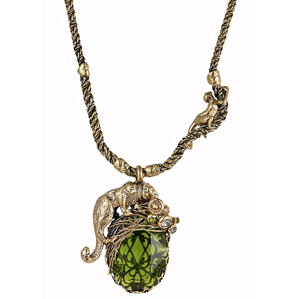 Колье Сафари (Кристалл бутылочного цвета, 87 см, 5.5х4.3 см) Италия Claudio Canzian  002 05 303