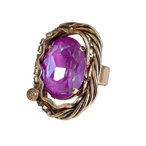 Кольцо Клавдия (кристалл орхидея, 2,7х2 см) Италия Claudio Canzian 002 01 126