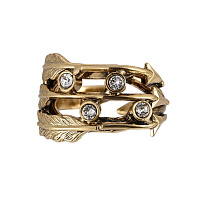 Кольцо Сердца (кристаллы прозрачные, регулируется) Италия Claudio Canzian 002 01 608