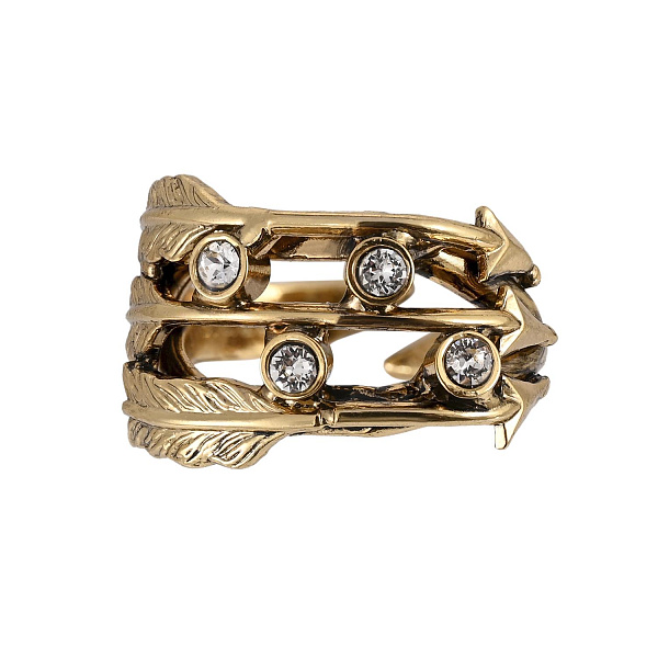 Кольцо Сердца (кристаллы прозрачные, регулируется) Италия Claudio Canzian 002 01 608