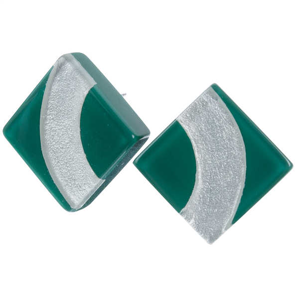 Серьги Bliss musee series (зеленый, серебристый, 2х2 см) Голландия ZSISKA