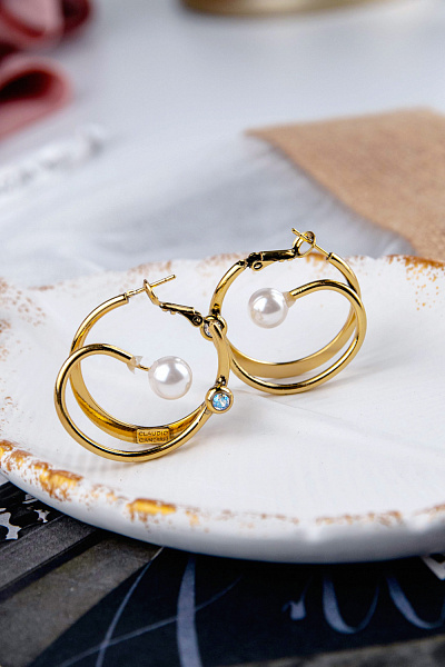 Серьги (Майорка, кристалл мультиколор, d 3 cm, 10гр) Италия Claudio Canzian 002 02 835