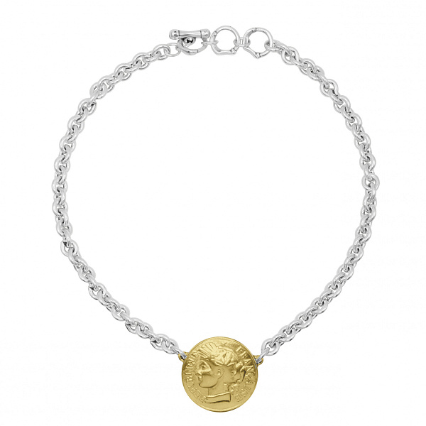 Колье Ciclon 240814 (г/п:серебро, золото, 45-48 см, кулон 3.5х3.5см) Испания France