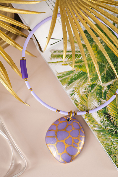 Колье Africa Uno сиреневый, золото/сиреневый Италия ENZO BENZO