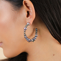 Серьги Pebble bea (Жемчуг, d4.5 см) 12-90377 Франция Nature Bijjoux 