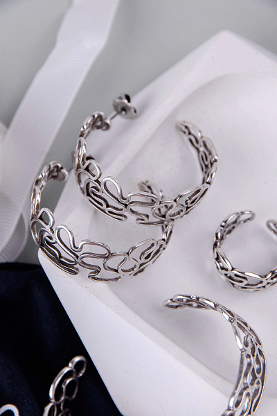 Серьги TOSCANE (12,55 гр, 4 см, г/п: серебро) 12-30866 Франция Ori-Tao