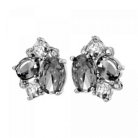 Серьги EMMA (кристалл графит, прозрачный, г/п: родий) Дания DYRBERG/KERN 450113
