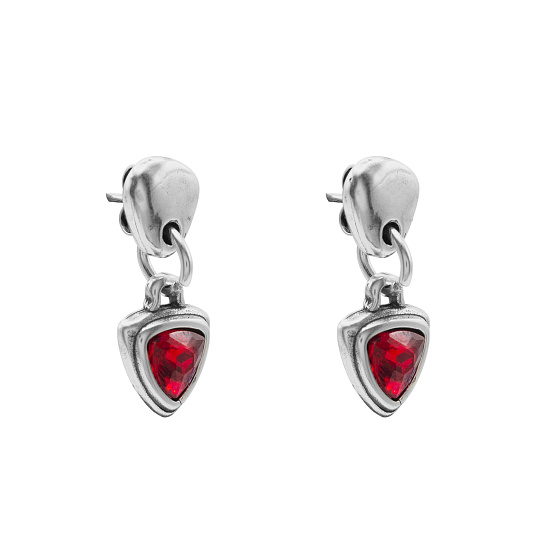 картинка Серьги Ciclon 251606-03 (кристалл красный,г/п: серебро, 2,7х1,2 см) Испания Amarre ювелирный  магазин Калина являющийся официальным дистрибьютором в России 