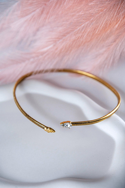 Колье Змейка (кристалл прозрачный) Италия  Claudio Canzian 002 05 698