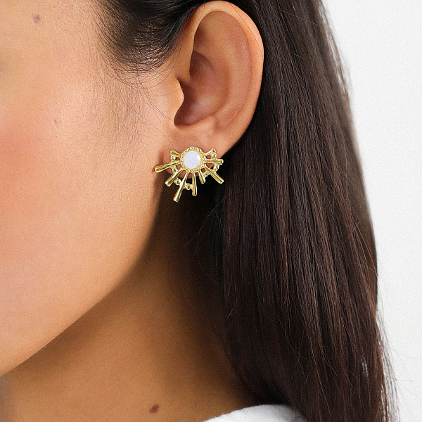 Серьги ELLEN (кристаллы, г/п:золото, латунь,5,65 гр, 1,8 см) 1268501 Франция Frank Herval
