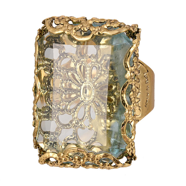 Кольцо (кристалл голубой, 2,6х1,8х0,6 см) Италия Claudio Canzian 002 01 460