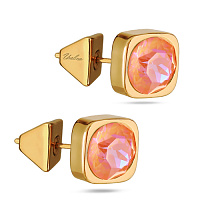 Пусеты Теннис (кристаллы оранжевые, г/п: золото 8 мм) Uvelina SW00 0010G-146E1