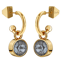 Серьги Теннис (кристаллы дымчато-серые, 8 мм, г/п: золото) Uvelina SW00 0031G-111E