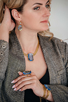 Кольцо (кристалл синий) Италия  Claudio Canzian 002 01 431