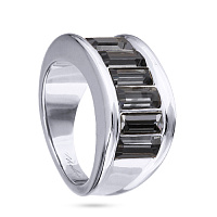 Кольцо Богемия (кристаллы темно-серые, г/п: родий, р.17) Uvelina SW00 0041R-014R-7