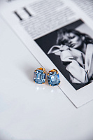 Серьги Энигма (кристалл голубой) Италия  Claudio Canzian 002 02 664