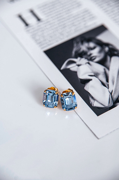Серьги Энигма (кристалл голубой) Италия  Claudio Canzian 002 02 664