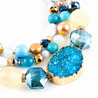 Колье (Агат, палисандр. дерево, майорка, хрусталь, кош.глаз, ) 10111491 Россия