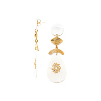 Серьги ELLEN (кристаллы, перламутр, г/п: золото, латунь,7 см)1268509 Франция F.H