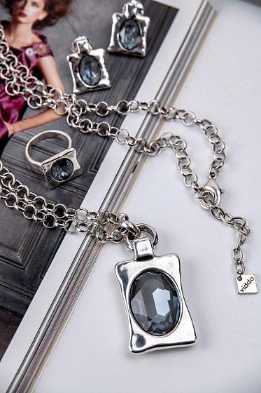 картинка Колье VIDDA, Cibeles, с австрийским кристаллом (серый), 80+5 см, VD24.2-02011  Испания ювелирный  магазин Калина являющийся официальным дистрибьютором в России 