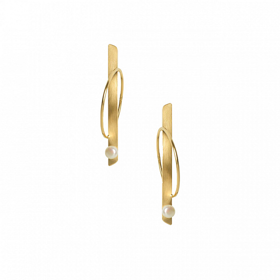 картинка Серьги Talent (с жемчугом, г/п: золото) Греция Katerina Vassou KV25.1-403284G ювелирный  магазин Калина являющийся официальным дистрибьютором в России 