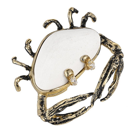 картинка Кольцо (4.9х4.5см, г/п: золото, патина, регулир) Греция Kalliope 022 01 098 ювелирный  магазин Калина являющийся официальным дистрибьютором в России 