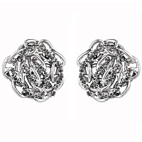 Серьги Цепи (Кристалл графит, 2,8х2,6 см, 16 гр.) Италия Claudio Canzian 002 02 800