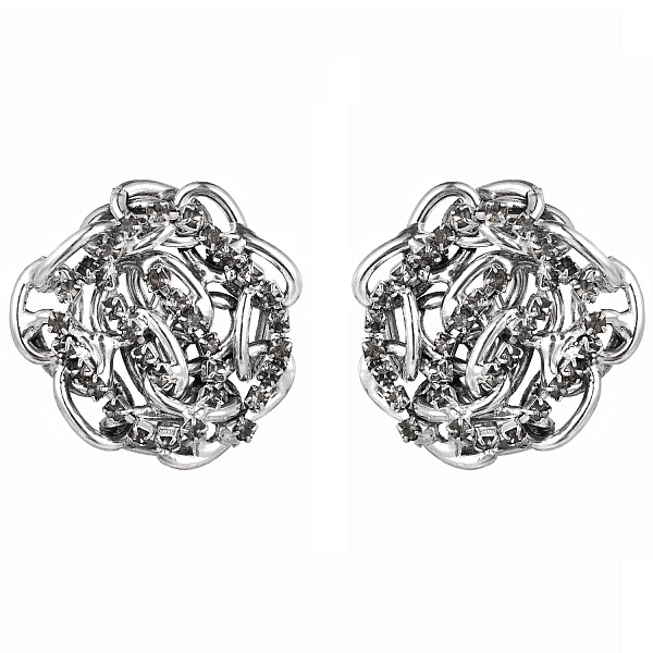 Серьги Цепи (Кристалл графит, 2,8х2,6 см, 16 гр.) Италия Claudio Canzian 002 02 800