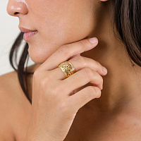 Кольцо CORALIA  (4,85гр. г/п:золото, регулируется) 19-40545 Франция Ori-Tao