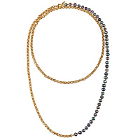 Колье (Жемчуг бензиновый 6мм, г/п: золото 140 см) Uvelina BS05 0705G-34N