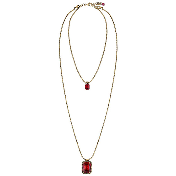 картинка Колье Valentino Rosso (кристалл красный, 45 и 76 см, 3х2.5 см) Италия Claudio Canzian 002 05 942 ювелирный  магазин Калина являющийся официальным дистрибьютором в России 