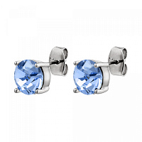 Серьги DAZE (кристалл голубой, г/п: родий, 0,8х0,8см) Дания DYRBERG/KERN 460058