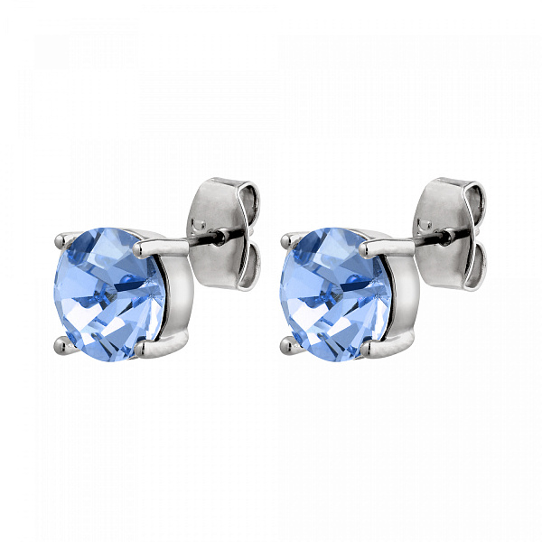 Серьги DAZE (кристалл голубой, г/п: родий, 0,8х0,8см) Дания DYRBERG/KERN 460058